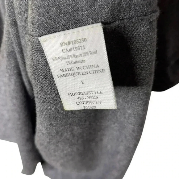 Joie Cashmere Blend Flare 3/4 Sleeve Lightweight Grey Sleeve Dress Size  Large - Picture 6 of 6